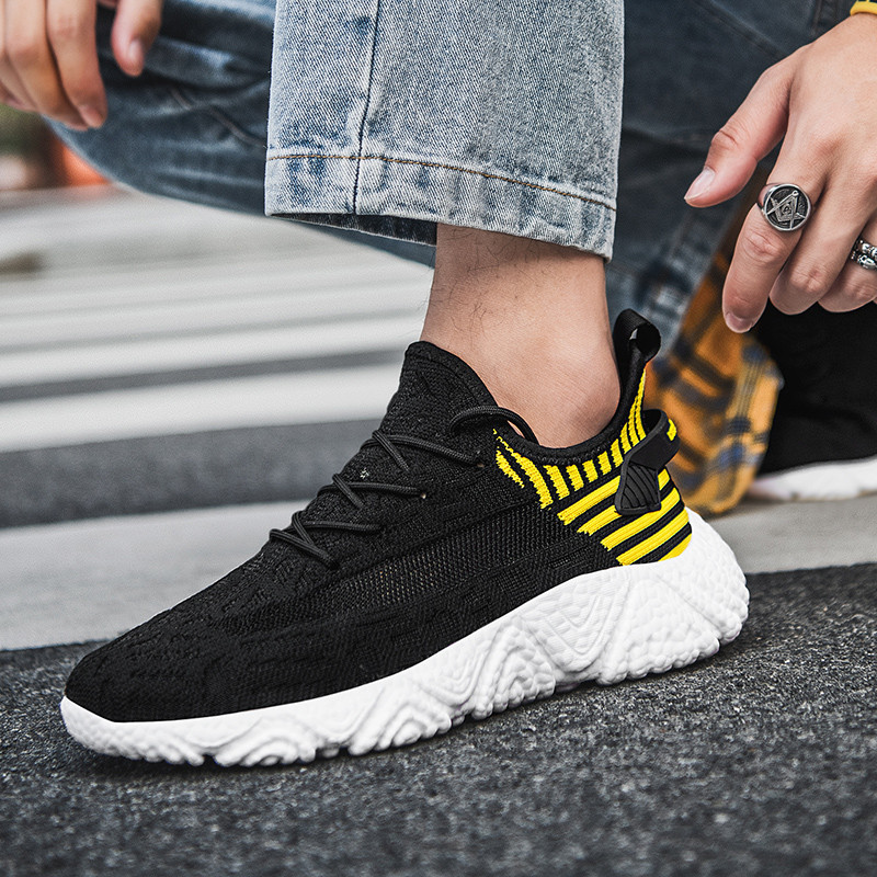 Pánske módne topánky, jarné nové pánske topánky, priedušné bežecké topánky, pevná kórejská verzia ľahkých ležérnych tenisiek, pánske tenisky