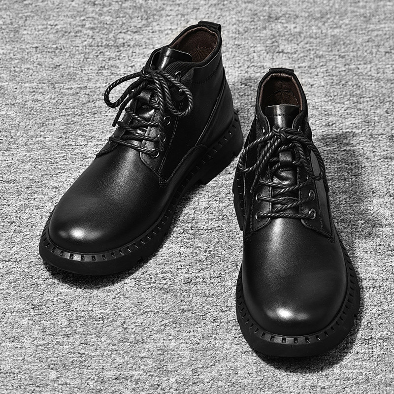New Tide Ανδρικά παπούτσια Casual Παπούτσια βρετανικού στυλ Άνετα μπότες μοτοσυκλέτας Μαύρες ανδρικές μπότες Χειμερινή πλατφόρμα Μπότες χιονιού