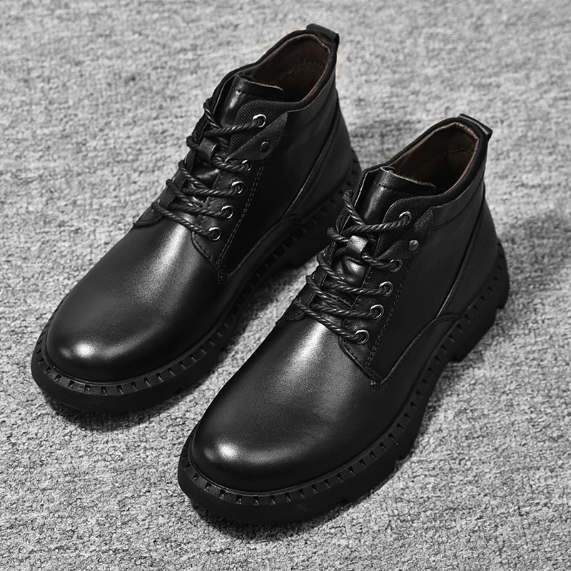 New Tide Ανδρικά παπούτσια Casual Παπούτσια βρετανικού στυλ Άνετα μπότες μοτοσυκλέτας Μαύρες ανδρικές μπότες Χειμερινή πλατφόρμα Μπότες χιονιού