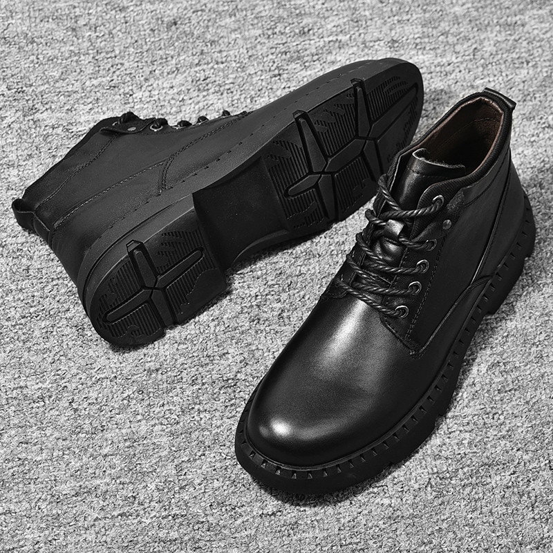 New Tide Ανδρικά παπούτσια Casual Παπούτσια βρετανικού στυλ Άνετα μπότες μοτοσυκλέτας Μαύρες ανδρικές μπότες Χειμερινή πλατφόρμα Μπότες χιονιού