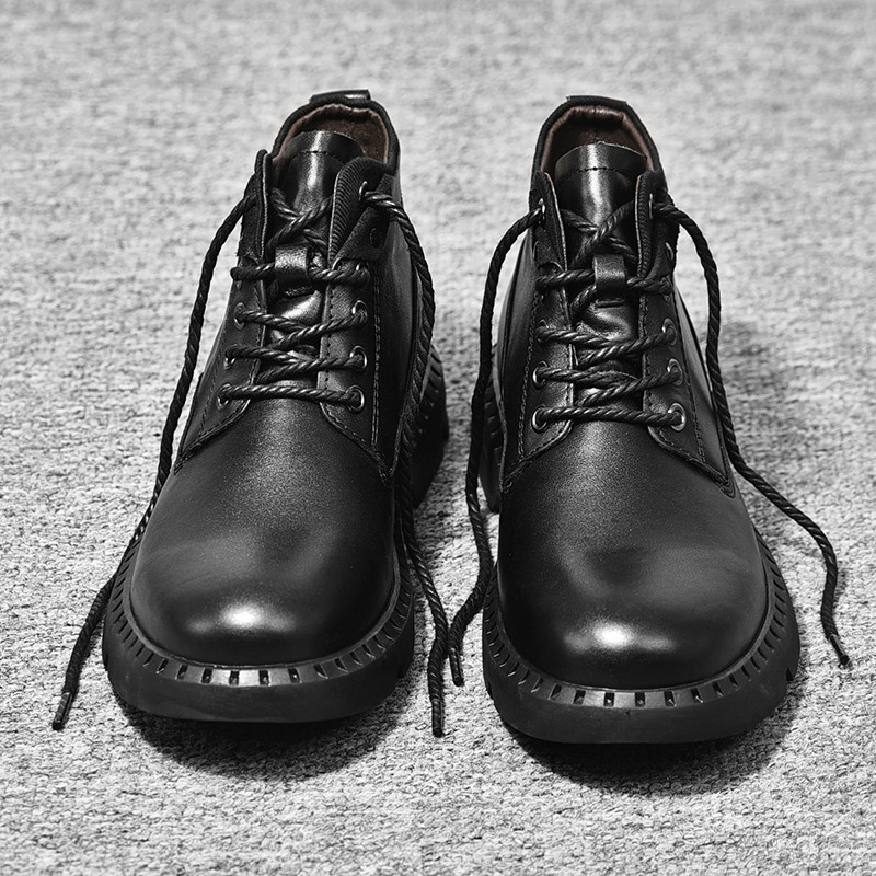 New Tide Ανδρικά παπούτσια Casual Παπούτσια βρετανικού στυλ Άνετα μπότες μοτοσυκλέτας Μαύρες ανδρικές μπότες Χειμερινή πλατφόρμα Μπότες χιονιού