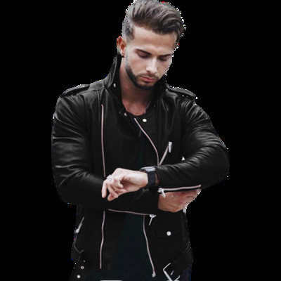 Módne kožené bundy Pánske PU kožené bundy Pánske jesenné a zimné motocyklové bundy Pánske ležérne slim fit golierom Pánska bunda