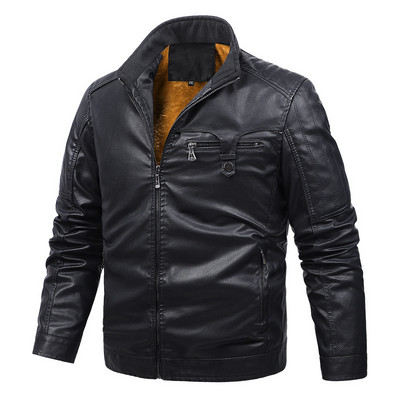 Visokokvalitetne muške nove PU kožne jakne Jesen i Zima Krzneni kaput s toplim krznom Pu jakna od flisa Modne kožne jakne 2023.