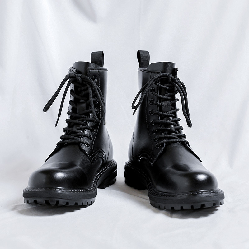 Britų stiliaus vyriški odiniai madingi batai, suvarstomi trumpi, vyriški, lauko platforma, aukšti motociklo batai, neslystantys batai