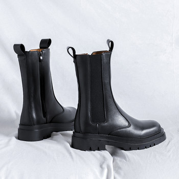 Νέες φθινοπωρινές χειμερινές μπότες Chelsea Μόδας μπότες με στρογγυλή μύτη Νέα πολυτελής πλατφόρμα από Chelsea Boots Snow ζεστά παπούτσια Goth