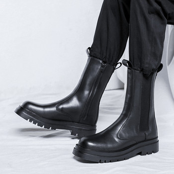 Νέες φθινοπωρινές χειμερινές μπότες Chelsea Μόδας μπότες με στρογγυλή μύτη Νέα πολυτελής πλατφόρμα από Chelsea Boots Snow ζεστά παπούτσια Goth