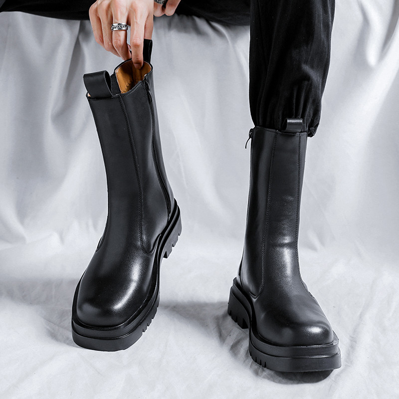 Cizme chelsea noi de toamnă iarnă Cizme de modă cu vârf rotund Cizme Chelsea în stil nou de lux Pantofi gotici caldi de zăpadă