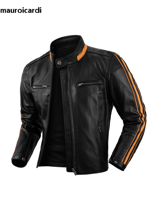 Mauroicardi proljeće jesen cool zgodna patchwork trkaća motociklistička jakna od pu kože muška luksuzna dizajnerska emo odjeća s patentnim zatvaračem 2023.