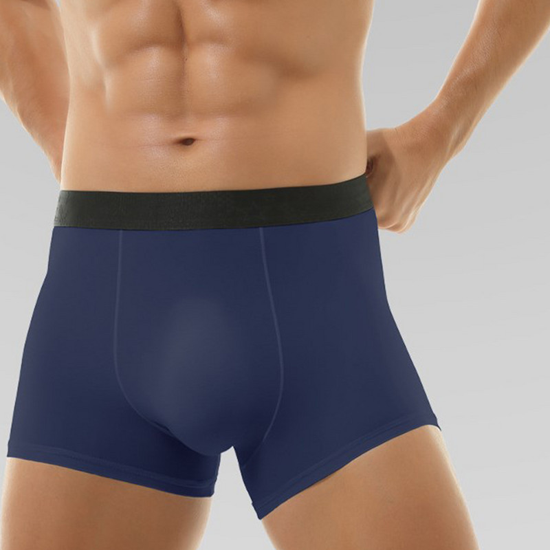 Bešavne muške ledeno svileno donje rublje Boksačice s izbočenim džepovima Seksi kratke hlače U konveksne vrećice Bokserice Rastezljive ravne bokserice