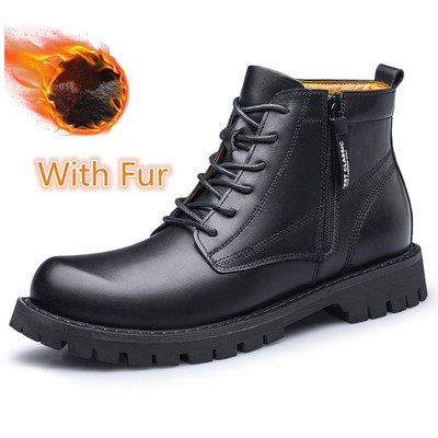 Muške modne čizme od kože do gležnja Klasične visoke muške cipele Crne punk muške čizme Vanjske modne muške cipele sa patentnim zatvaračem sa strane