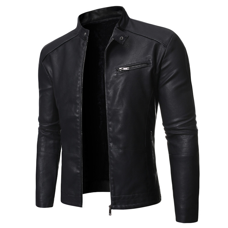 Ležerna kožna jakna Muškarci Proljeće Jesen Kaput Motociklistički Biker Slim Fit Outwear Muška Crno Plava Odjeća Plus Veličina S-3XL