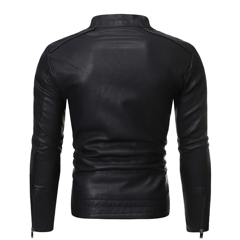 Ležerna kožna jakna Muškarci Proljeće Jesen Kaput Motociklistički Biker Slim Fit Outwear Muška Crno Plava Odjeća Plus Veličina S-3XL