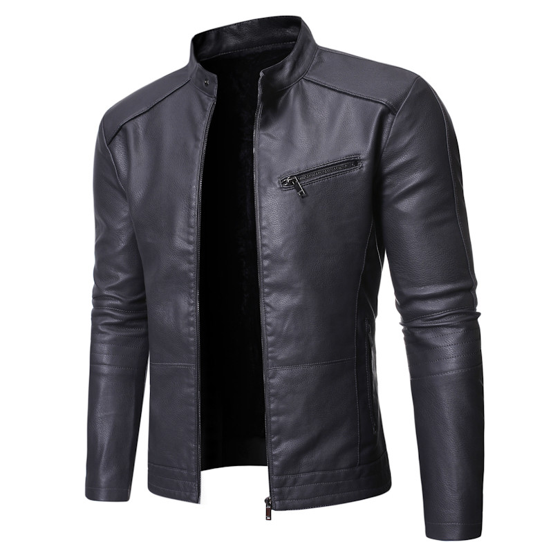 Ležerna kožna jakna Muškarci Proljeće Jesen Kaput Motociklistički Biker Slim Fit Outwear Muška Crno Plava Odjeća Plus Veličina S-3XL