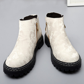 Зимни боти до глезена Плоски обувки Мъжки обувки Модни мъжки обувки с приплъзване Ежедневни черни ботуши 2022 Мъжки ботуши Модни обувки Chelsea