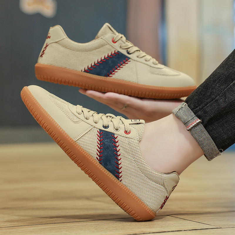 Cipele za muškarce 2023. Novo proljeće Okrugle glave Modne na vezanje Neklizajuće prozračne Trend tenisice muške lanene američke retro japanske