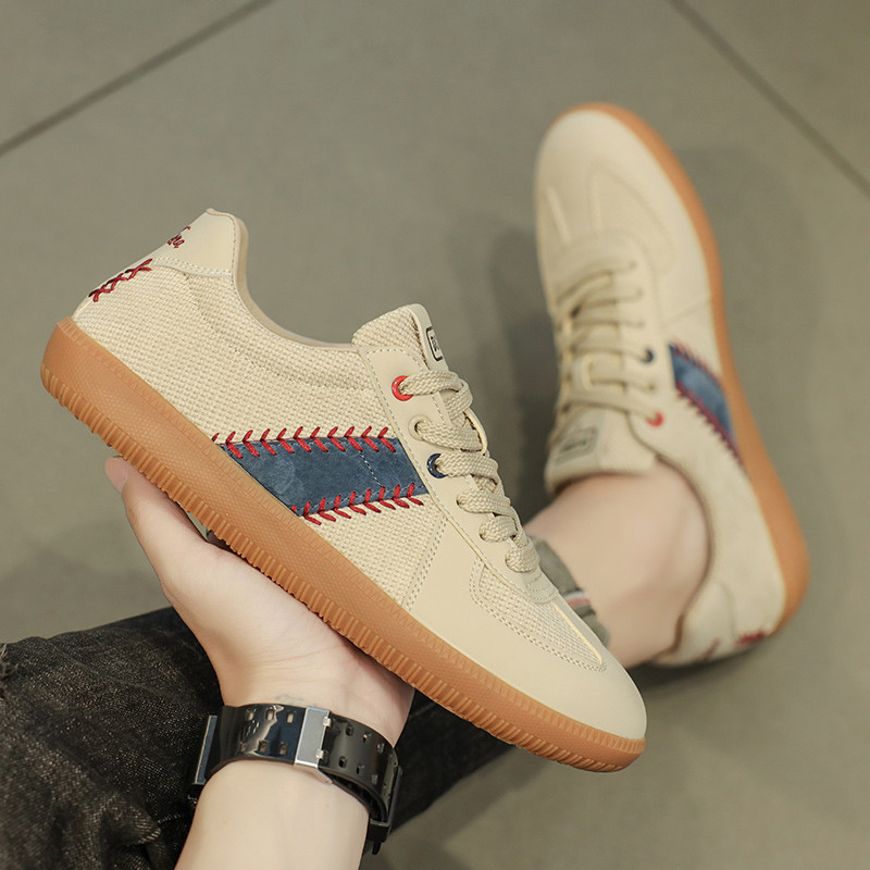 Cipele za muškarce 2023. Novo proljeće Okrugle glave Modne na vezanje Neklizajuće prozračne Trend tenisice muške lanene američke retro japanske