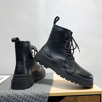 Πολυτελής σχεδίαση Ανδρικές Μπότες Chelsea Πλατφόρμας Ανδρικά υποδήματα με κορδόνια με στρογγυλά παπούτσια