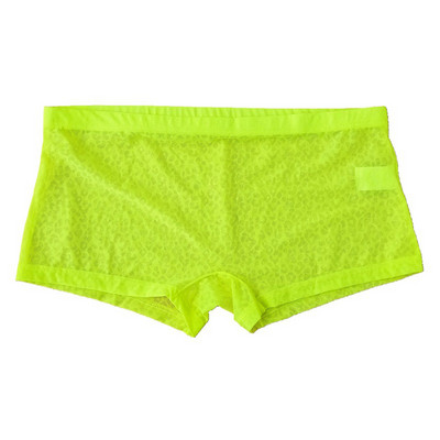 Slip boxer respirabil cu umiditate pentru bărbați Lenjerie de corp sexy din plasă Chiloți cu buzunar Trunchi Pantaloni scurți Boxer elastici