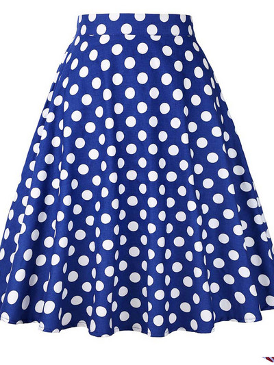 Sieviešu skrejceļš kokvilnas retro retro svārki melni Faldas ar augstu vidukli A līnija Rockabilly Jupe 50s Swing lietussargu svārki Pin Up Skater