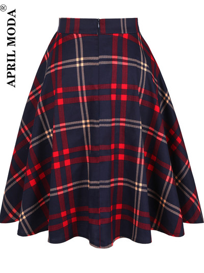 Sieviešu skrejceļš kokvilnas retro retro svārki melni Faldas ar augstu vidukli A līnija Rockabilly Jupe 50s Swing lietussargu svārki Pin Up Skater