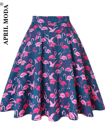 Sieviešu skrejceļš kokvilnas retro retro svārki melni Faldas ar augstu vidukli A līnija Rockabilly Jupe 50s Swing lietussargu svārki Pin Up Skater