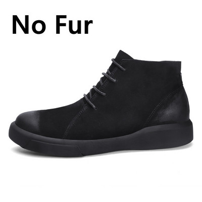 Ανδρικές μπότες Casual Δερμάτινα Παπούτσια Ανδρικά Μποτάκια Ανδρικά Παπούτσια Western Ανδρικά παπούτσια αδιάβροχα ζεστά γούνινα μποτάκια χιονιού για άνδρες Εργαλεία βρετανικού στυλ