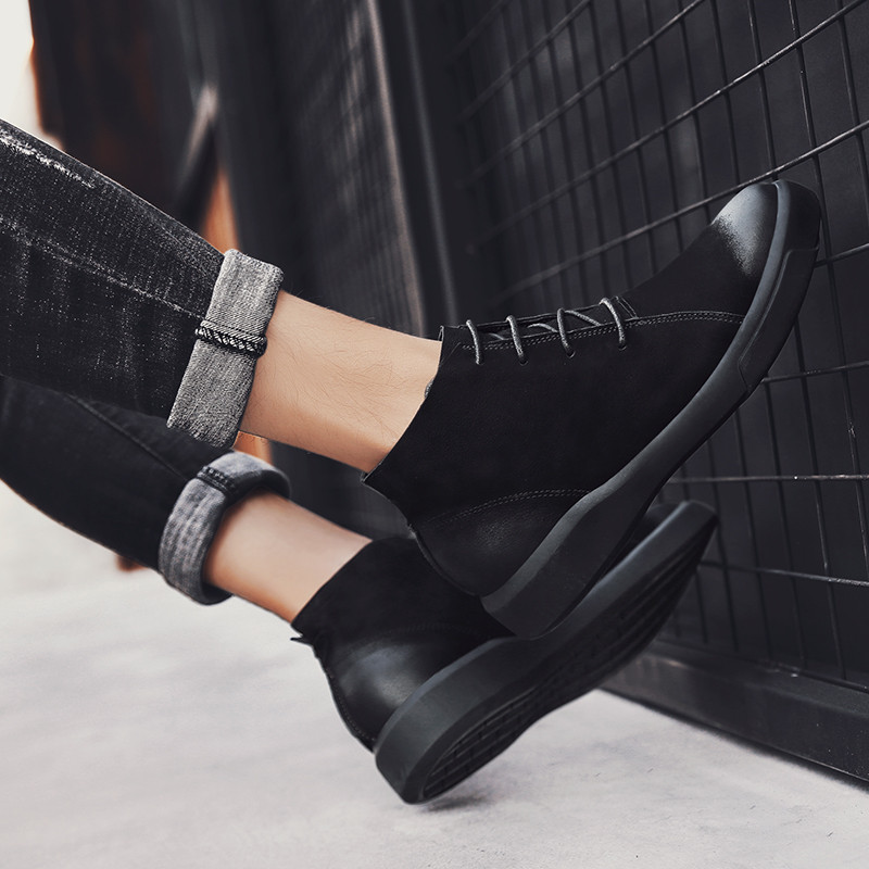 Ανδρικές μπότες Casual Δερμάτινα Παπούτσια Ανδρικά Μποτάκια Ανδρικά Παπούτσια Western Ανδρικά παπούτσια αδιάβροχα ζεστά γούνινα μποτάκια χιονιού για άνδρες Εργαλεία βρετανικού στυλ