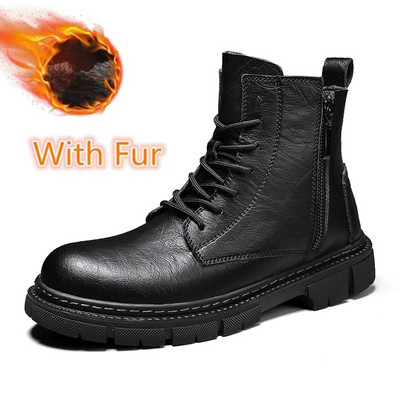 Pánske motocyklové topánky v novom trende, čierne tenisky, outdoorové módne vysoké punkové topánky, pánske ležérne kožené členkové topánky v pouličnom štýle