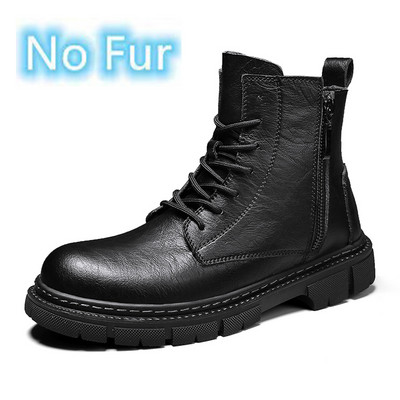 Pánske motocyklové topánky v novom trende, čierne tenisky, outdoorové módne vysoké punkové topánky, pánske ležérne kožené členkové topánky v pouličnom štýle