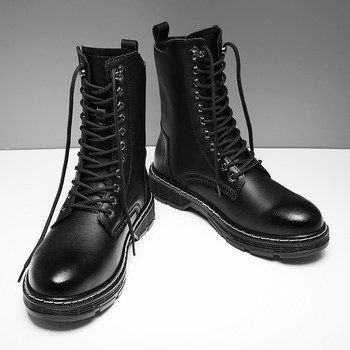 Πλαϊνό φερμουάρ Trend ανδρικές μπότες Αθλητικά παπούτσια εξωτερικού χώρου μόδας ψηλά παπούτσια για άνδρες casual δερμάτινο Street Style Ankle Boot Ανδρικό Μέγεθος 38-48