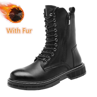 Πλαϊνό φερμουάρ Trend ανδρικές μπότες Αθλητικά παπούτσια εξωτερικού χώρου μόδας ψηλά παπούτσια για άνδρες casual δερμάτινο Street Style Ankle Boot Ανδρικό Μέγεθος 38-48