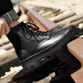 Visoke muške čizme Zimske cipele Muške kožne tople čizme za snijeg s krznom Motorističke čizme Muške kožne cipele Svečane velike veličine 37-47