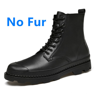 Visoke muške čizme Zimske cipele Muške kožne tople čizme za snijeg s krznom Motorističke čizme Muške kožne cipele Svečane velike veličine 37-47