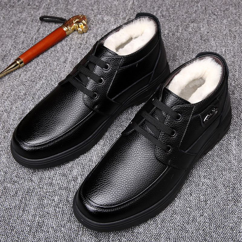Χειμερινές ανδρικές δερμάτινες μπότες υψηλής ποιότητας Ανδρικές μπότες για χιόνι Super ζεστές ανδρικές μπότες Oxfords Αντιολισθητικά βαμβακερά παπούτσια για περπάτημα Ανδρικά παπούτσια για χιόνι