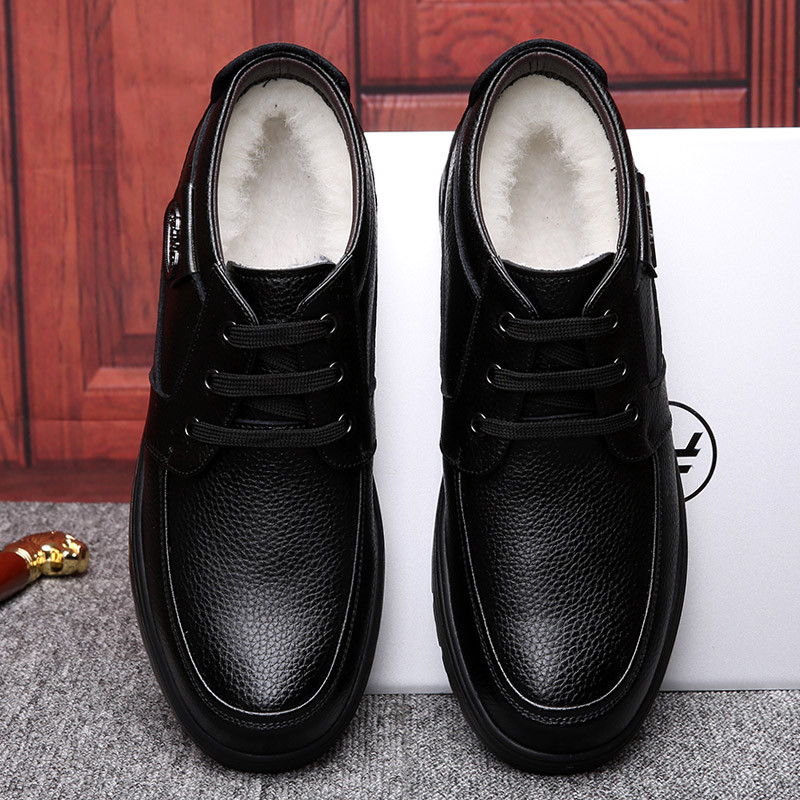 Χειμερινές ανδρικές δερμάτινες μπότες υψηλής ποιότητας Ανδρικές μπότες για χιόνι Super ζεστές ανδρικές μπότες Oxfords Αντιολισθητικά βαμβακερά παπούτσια για περπάτημα Ανδρικά παπούτσια για χιόνι