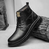 Motociklističke čizme u punk stilu za muškarce Muške gležnjače od kože Retro stilske poslovne cipele Osnovne čizme za šetnju u slobodno vrijeme