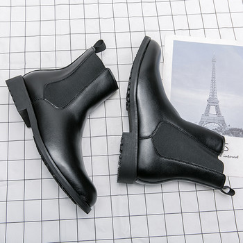 Φθινοπωρινές νέες μπότες Chelsea για άντρες Μαύρα καφέ παπούτσια πλατφόρμας Μόδα πανκ στυλ Αντρικά μποτάκια Slip on Ανδρικά παπούτσια μοτοσυκλέτας
