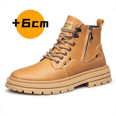 Vruće, elegantne muške gležnjače od kože, ležerne motociklističke čizme, muške luksuzne osnovne čizme za van, visoke muške cipele za dizalo