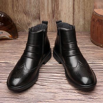 Ανδρικά παπούτσια  μπότες μόδας ρετρό μποτάκια με φερμουάρ στο πλάι μεγάλο μέγεθος 36-47 ανδρικές μπότες μοτοσικλέτας Casual παπούτσια