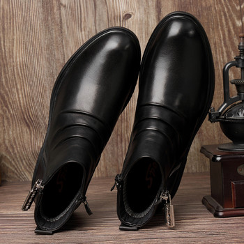 Ανδρικά παπούτσια  μπότες μόδας ρετρό μποτάκια με φερμουάρ στο πλάι μεγάλο μέγεθος 36-47 ανδρικές μπότες μοτοσικλέτας Casual παπούτσια