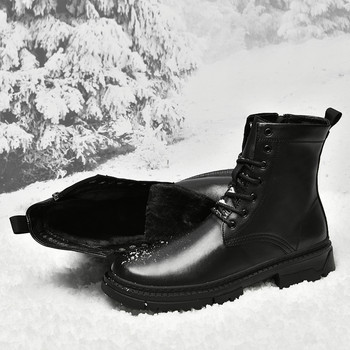 2022 Мъжки обувки Боти до глезена Мъжки модни ежедневни кожени ботуши Мъжки обувки в стил пънк Зимни обувки на платформа Снежни ботуши Мотоциклетни ботуши