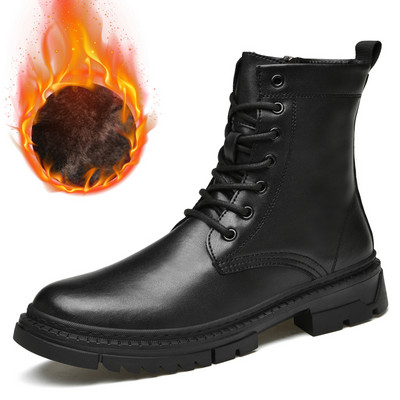 2022 Ανδρικά παπούτσια Μπότες αστράγαλο Ανδρικά Μόδα Casual Δερμάτινες μπότες Ανδρικά παπούτσια σε στυλ πανκ Χειμερινή πλατφόρμα Μπότες χιονιού Μπότες μοτοσυκλέτας