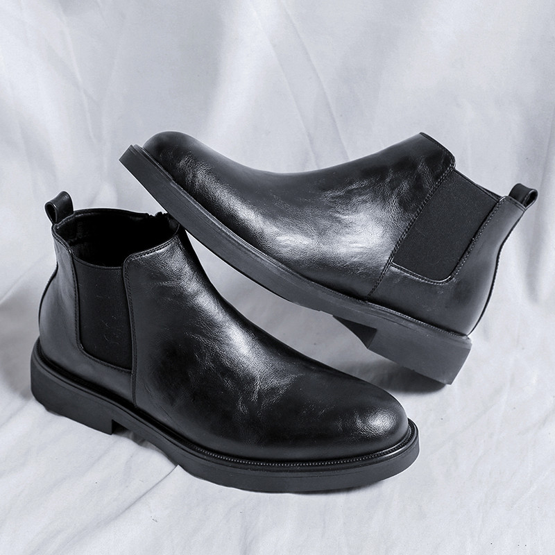Muške Chelsea čizme s patentnim zatvaračem s strane Britanski stil Gležnjače Punk stil Muške motociklističke čizme Svestrana neklizajuća muška ležerna obuća