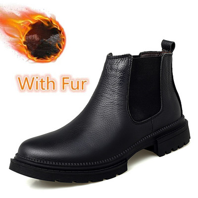 Muške Chelsea čizme od kože Cipele za vjenčanice Muške formalne poslovne muške gležnjače Zimska ručna topla obuća