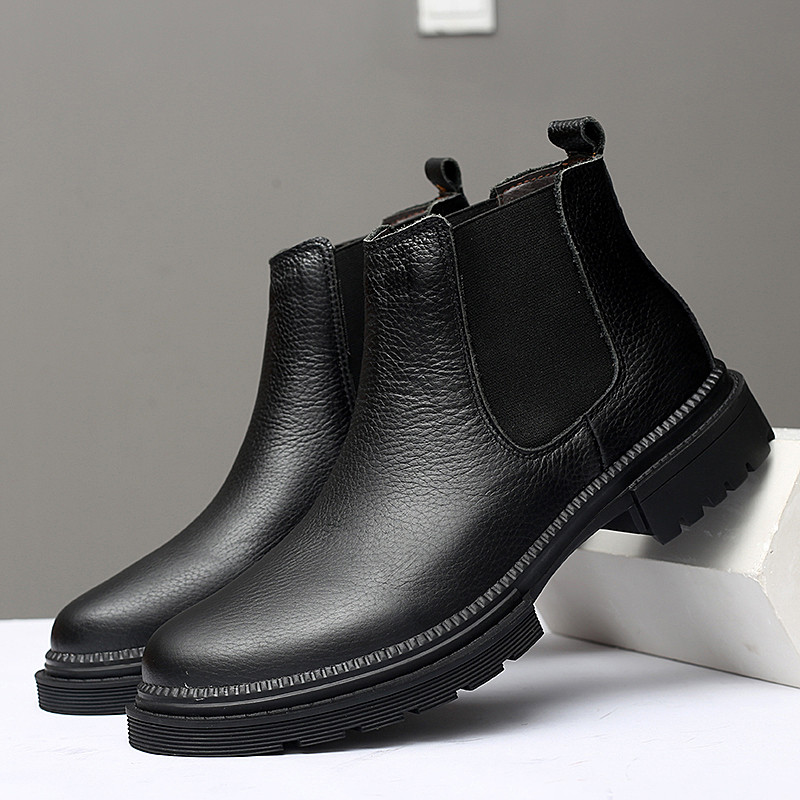 Muške Chelsea čizme od kože Cipele za vjenčanice Muške formalne poslovne muške gležnjače Zimska ručna topla obuća