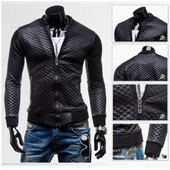 ZOGAA muška kožna odjeća Jednostavna kratka stilska tanka mrežasta pamučna debela ležerna samostojeća ovratnica Lokomotiva