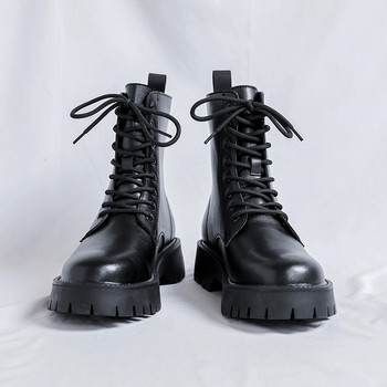 Ανδρικές μπότες μοτοσυκλέτας νέας σχεδίασης Μαύρες Βασικές μπότες εξωτερικού χώρου Μόδα ψηλά πανκ παπούτσια ανδρικά casual δερμάτινα Street Style Ankle Botas