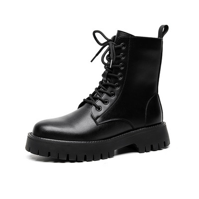 Nou Design Bărbați Cizme Motociclete Negru Exterior Cizme Basic Fashion High Top Punk Pantofi Bărbați Casual Piele Street Style Glezna Botas