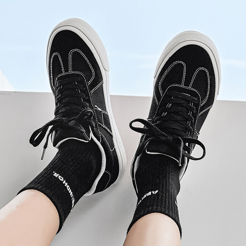 Ανδρικά παπούτσια 2023 Νέα μόδα για την άνοιξη, με επίπεδη κορδέλα επάνω, περιστασιακά αντιολισθητικά, ευέλικτα ανδρικά παπούτσια Vulcanize