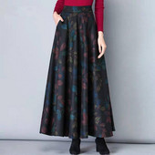 Fusta Office Fusta groasă Elegantă Căldură Versatilă Moda Talie Înaltă Fusta Lungă Maxi Iarnă A-Line
